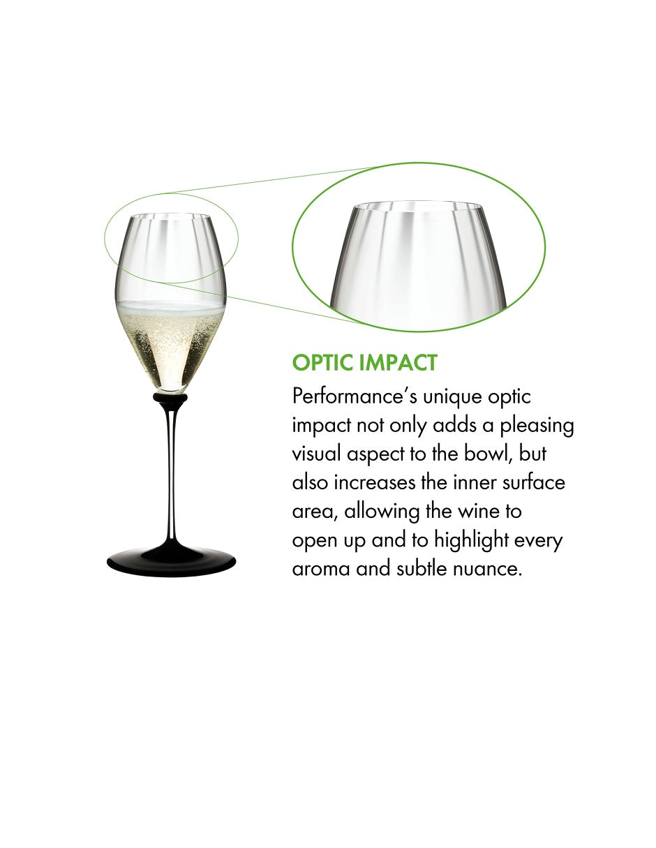 RIEDEL FATTO A MANO PERFORMANCE CHAMPAGNE BASE NEGRA